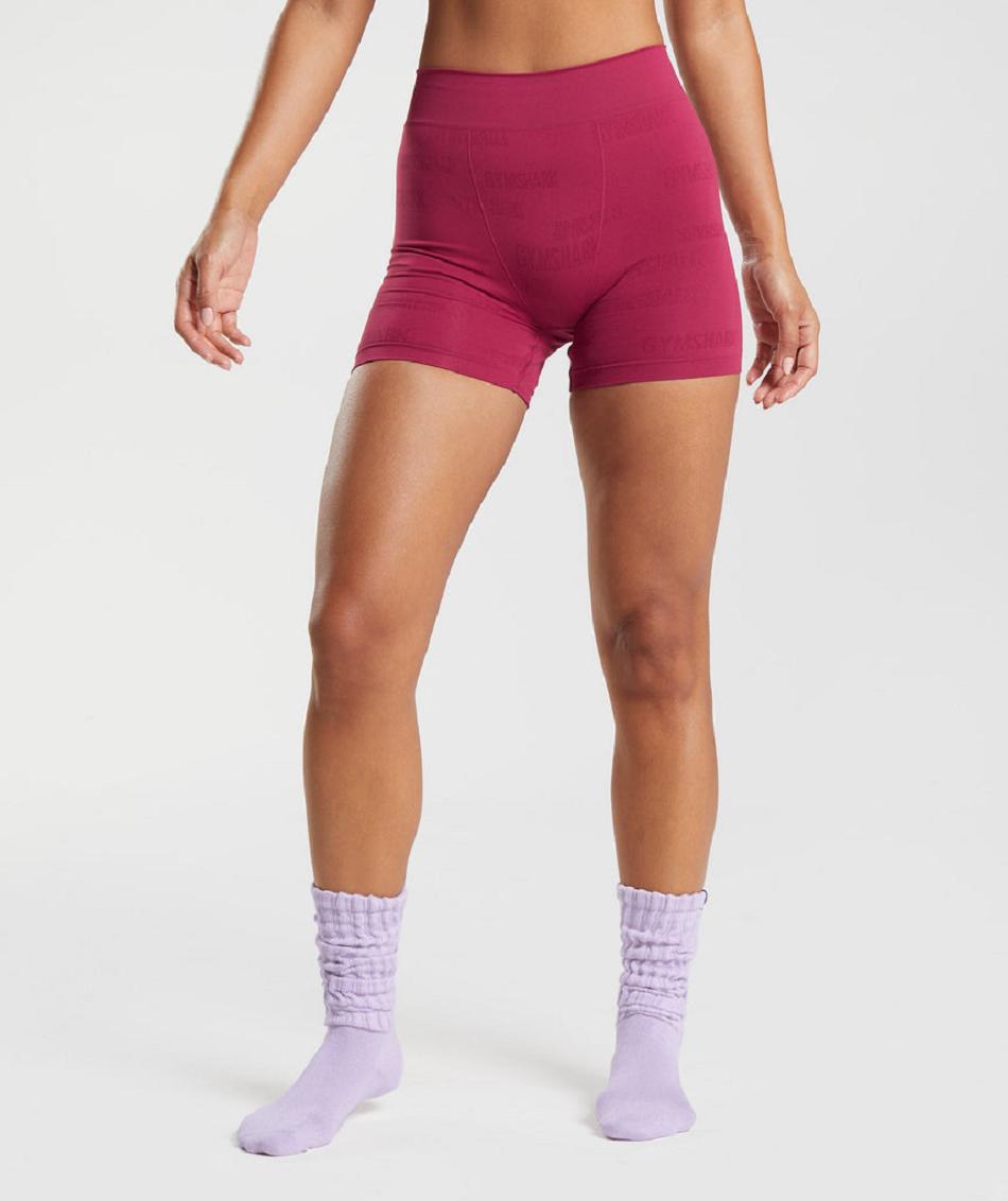 Gymshark Seamless Jacquard Ženske Boxer Roze | HR 3176VRW